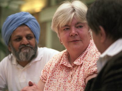 Service users make up a client council to discuss issues at a day centre