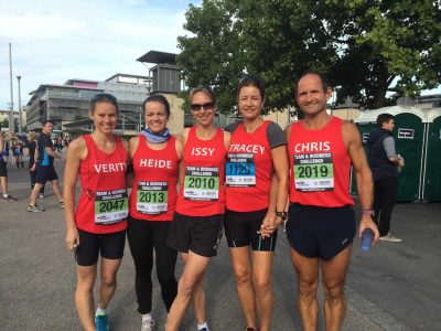 A few members of the CLAHRC West 2015 Bristol Half Marathon team