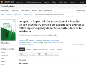 Screenshot of the BJ Psych Open paper