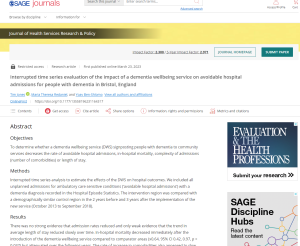 Screenshot of dementia wellbeing service paper