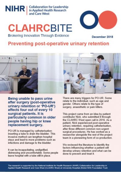 Preventing post-operative urinary retention