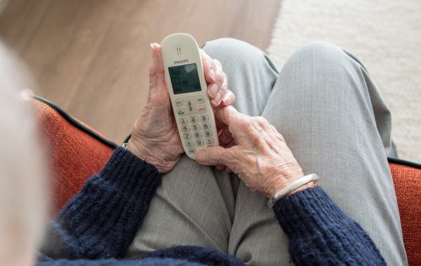 Woman holding phone