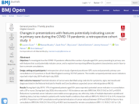 Screen shot of the RAPCI cancer indicator reporting paper in BMJ Open