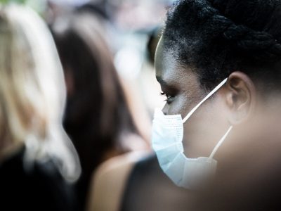 A protester at the Black Lives Matter protest in Bristol, 7 June 2020