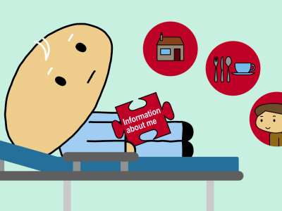 Illustration of frail older hospital patient