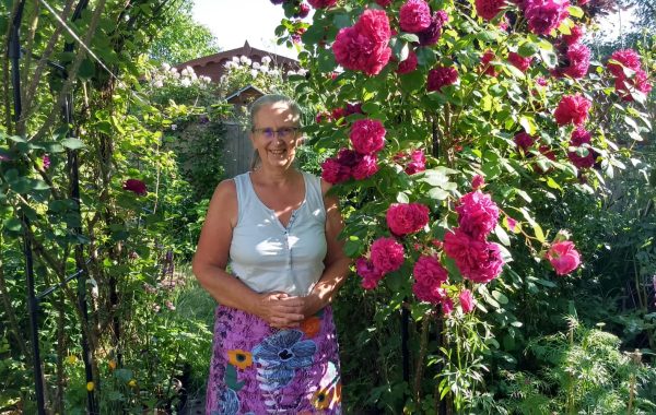 Rosie Davies in her garden