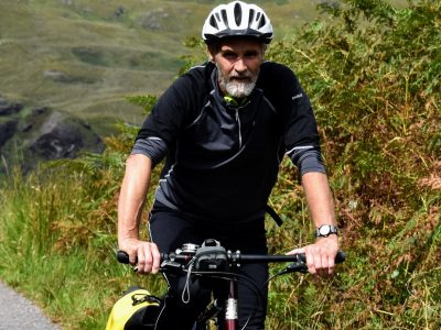 Mike Bell riding his bike