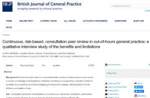 BJGP paper on GP peer review