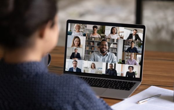 A woman on a Zoom call