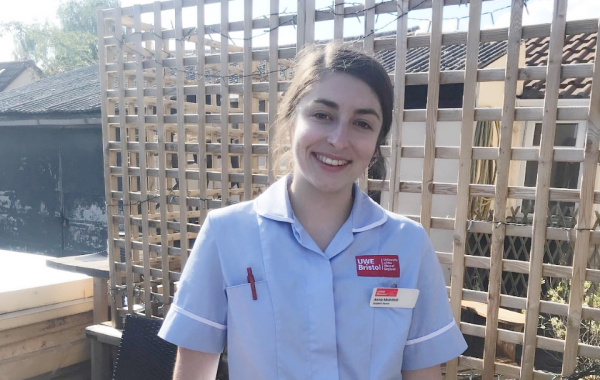 Anna Milvihill in her nurse uniform