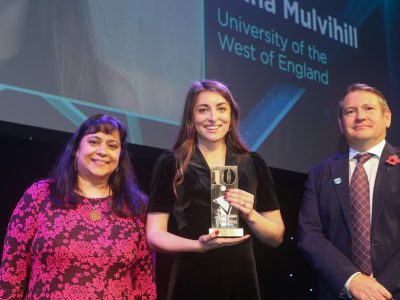 Anna Mulvihill collects her award