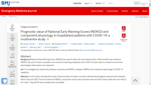 Screenshot of the COVID-19 and NEWS2 paper