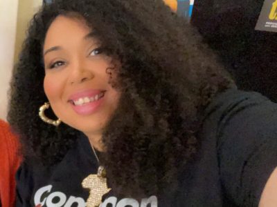 Project manager Aisha in Common Ambition Bristol T shirt