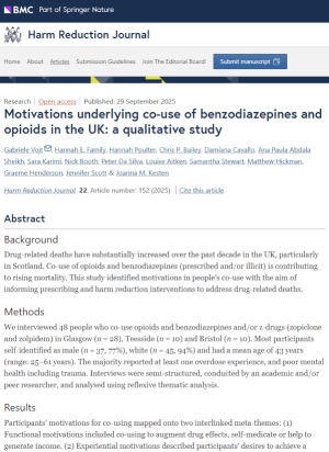 Benzo opioid co-use paper in Harm Reduction Journal