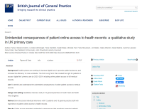Screen shot of the DECODE project paper about patient access to digital health records