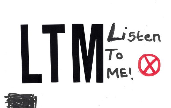 A postcard made by a care experienced person reading 'Listen to me!'