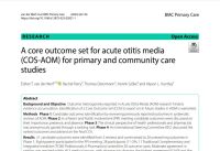 Screenshot of the paper titled A core outcome set for acute otitis media (COS-AOM) for primary and community care studies