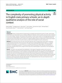 Screenshot of the research paper on the role of social context in promoting physical activity in primary schools