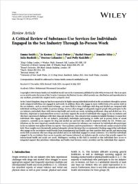 Screenshot of the research paper on substance-Use services for individuals engaged in the sex industry