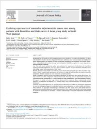 Screenshot of the research paper on reasonable adjustments in cancer care among patients with disabilities
