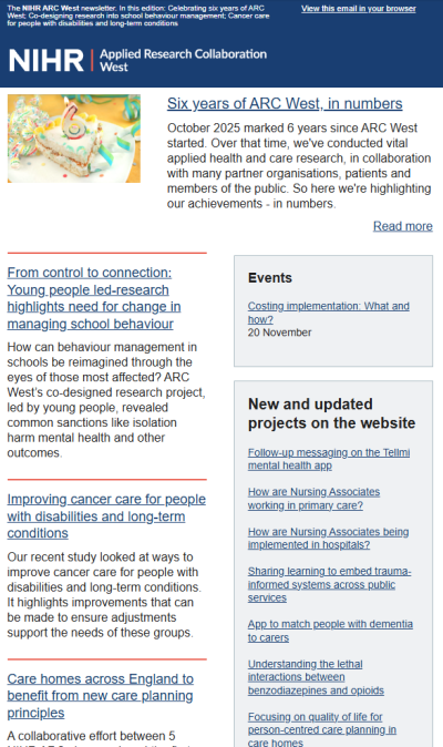 Nov newsletter screenshot