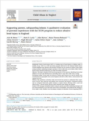 Screenshot of the research paper on evaluating parents' experiences of ICON