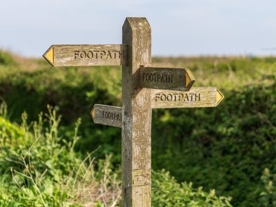Footpath signs in Wales