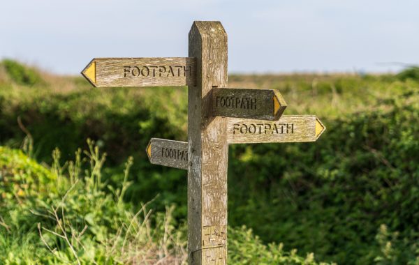Footpath signs in Wales