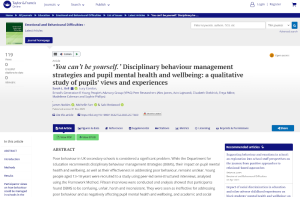 Screenshot of the paper about pupils' attitudes to school discipline